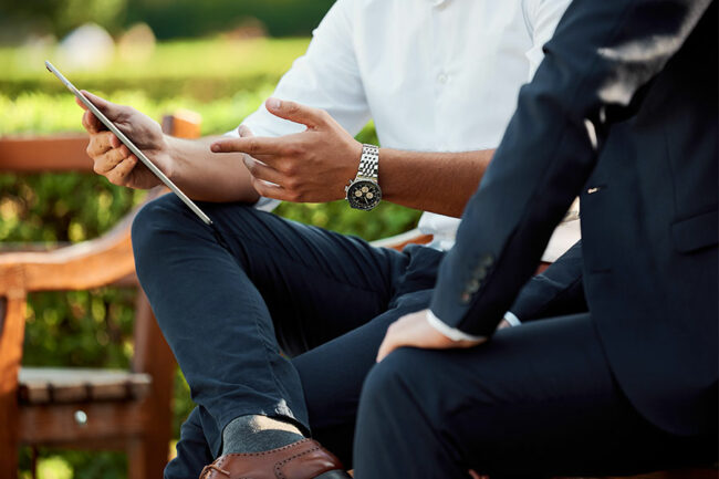 People having a Discussion Outdoors